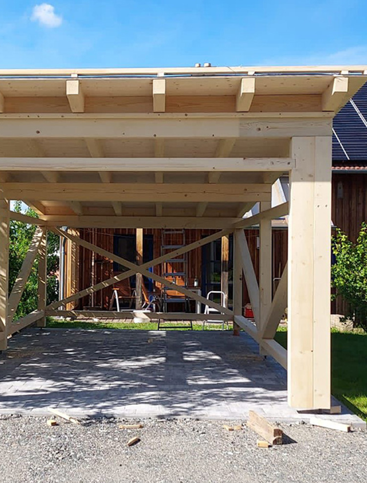 Carports und Garagen von der Zimmerei Stelzer